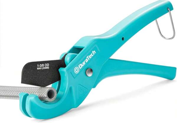 DURATECH PEX Pipe Cutter, Tubing Cutter For 1/8"-1" PEX And Rubber Hoses(NOT For PVC Pipe), With PTFE-Coated Sharp Blade, Suitable For Home And Plumbing Repairs