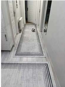 Thalia Home - Alfombra antideslizante, lavable y con estampado digital, ideal para pasillo o cocina. - Gris Claro - Ver 2