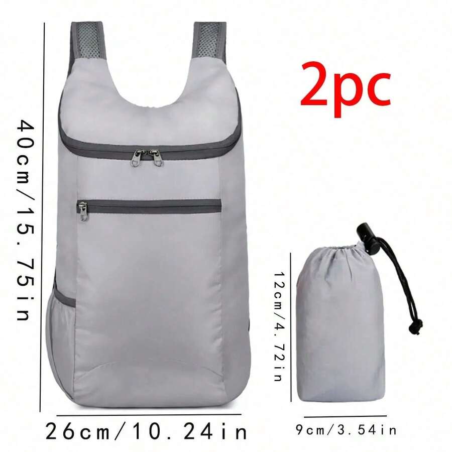 Weekend Travel Bag, Lightweight Foldable Backpack, Waterproof, Tear-Resistant, Large Capacity Travel Business Backpack, Sports, 1. G0UW - Grey - View 1