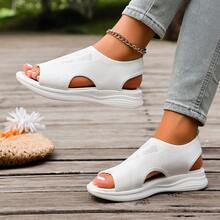Women's 2026 Summer New Hollow Design Breathable Thick Sole Roman Casual Fairy Style Ins Sports Sandals - White - View 5