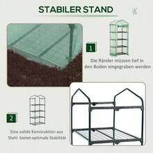 Aluminium Greenhouse 70x50x160cm With 4 Plant Shelves, Green Cold Frame, Ideal For Gardening Enthusiasts - Dark Green - View 4