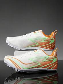 High Elasticity Cushioned Professional Track And Field Athletic Shoes, Wear-Resistant, Snug Fit, For Sprinting, Hurdling, Daily Training - 2688 White Orange - View 15