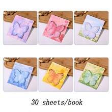 1 pièce Notes adhésives en forme de papillon - Couleur aléatoire - Convient pour les mémos de bureau quotidiens, la prise de notes, les notes adhésives, le papier mémo détachable, les notes mémo portables - Notes adhésives papillon (30 feuilles par paquet) - Taille Unique - Voir 8