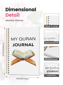 Buku Catatan Spiral Jurnal Saya, Perencana Pembelajaran dan Refleksi Islami, Cocok untuk Catatan, Pelacakan Bacaan Harian, Tujuan Doa, Hafalan Ayat Suci dan Catatan Iman Pribadi, Perlengkapan Sekolah, Perlengkapan Kantor - A - View 6