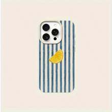 1pc Pink Striped Pattern, Large Hole Leather Texture Pink Shockproof Phone Case, TPU Material, Can Be Given As A Holiday Gift, Compatible With Apple XS/XS Max/XR/11/12/13/14/15/16 Pro/Pro Max/14/15/16 Plus/17, Unisex - Multicolor - View 5