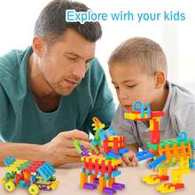 108/216pcs Building Blocks Children's Toy, Suitable For 3-12 Years Old Kids, Back To School Supplies, Christmas Stocking Stuffer Gift, Interactive Educational Early Learning STEM Toy, Montessori Toy For Children 3 Years And Above (Some Parts Color Randomly Sent) - Multicolor - View 4