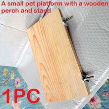Small Pet Platform With Wooden Perch And Stand - Perch Cage With Stainless Steel Ring - Suitable For Parrots, Small Parrots, Hamsters, Gerbils And Other Small Pets - View 1