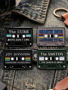 Creative Cool Black Magnetic Tape Style Alloy Badge, Personalized Hobby Multi-Function Brooch - Multicolor - View 10