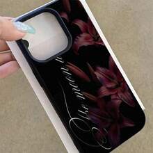 1 pieza Funda de teléfono de material TPU con patrón de gato, lirio y cita de amor compatible con iPhone 17 Pro Max/17/16 Pro Max/15/13/12/11/ S20 FE/A15/S24/A55/ Note 11/Note 12/Note 13 Pro con cobertura completa, anti-caída, carcasa blanda protectora - Negro - Ver 4