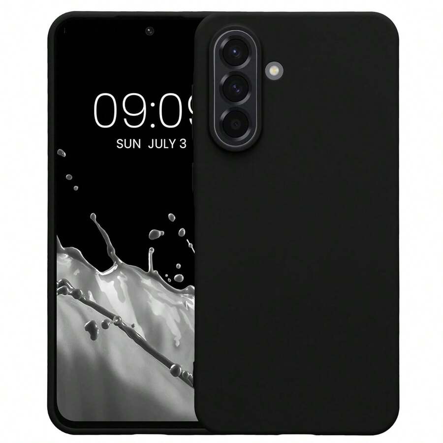For Galaxy A56 5G Case, With Camera Protection, Slim Shockproof Flexible Black Matt Soft Silicone Protective Phone Case Cover - Black - View 1