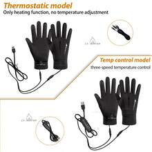 Electric Heated Gloves, Winter Gloves, Men's Warm Gloves, Palm And Finger Heating, Smart Temperature Control, 3-Level Adjustable. Automatic Power Off At High Temperature. The Best Gift For Men. - Touchscreen - View 5