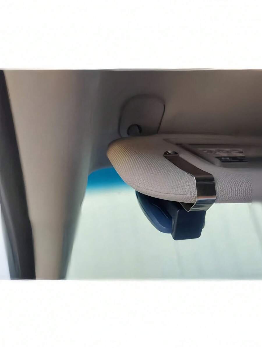 1pc Adjustable Car Sun Visor Clip Holder, Suitable For Garage Door Remote Control, Transmitter, Garage Command Keychain Remote, Convenient For Storing Keys And Other Daily Essentials