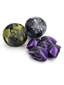 1Set1pcs Portable Transformable Gear Rotation Ball Gradient Metallic Fidget Toy Handheld Anti-Stress Sensory Toy To Release Negative Emotions For Young Adults(Random Color) - Multicolor - View 10