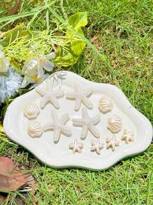 20pcs Hiasan Sepatu Seri Laut Emas (Bintang Laut, Pohon Palem, Kerang, Keong, Hati) Cocok untuk Aksesoris Dekorasi DIY Sepatu Bakiak, Pilihan Hadiah Pesta Ulang Tahun dan Liburan yang Sempurna - Emas Putih - View 6