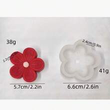 1pc Lucky Four-Leaf Clover, Cherry Blossom, Plum Blossom, Persian Flower Plaster Candle Silicone Mold - White - View 4