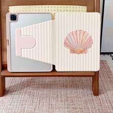 1 pieza Funda protectora para tableta con estampado de estrella de mar a rayas rosas, rotación 360°, compatible con iPad 11/A16/10th/Air4/5/6/Pro 12.9/2024/2025/2020/2021/2022/2023/10.2/10.9, compatible con Galaxy Tab A8/A9 Plus/S6 Lite/S7/S9FE PLUS, compatible con Xiaomi, perfecto para trabajo, viajes y uso doméstico, compatible con Oppo Pad, Matepad, Pad, Honor Pad, Xiaoxin Pad - Multicolor - Ver 9