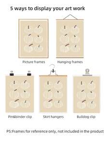 1pc Frameless Halloween Minimalist Pumpkin Line Art Print Fall Wall Decor Thanksgiving Poster Aesthetic Apartment Living Room Bedroom Back To School Funky Posters Dorm Essentials - Frameless - View 6