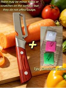 1 Stück neuer multifunktionaler Edelstahl-Schäler mit Massivholzgriff, unverzichtbares Küchenwerkzeug für einfaches und schnelles Schälen, perfekt für Gemüse und Obst - geschmiedete Klinge, ergonomischer Griff, Holzgriff - kommerzieller Zuckerrohr-Schäler, Haushalts-Obst- und Gemüseschäler, Küchen-Kartoffelschäler, Obstschäler - Verschiedenfarbig - Übersicht 14