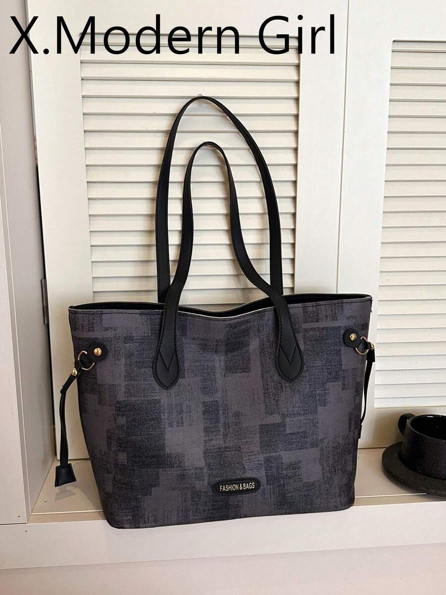 Vintage Commuter Large Capacity Underarm Bag For Women 2026 New Fashion Shoulder Bag Minimalist Personalized Handheld Tote Bag - Black - View 1