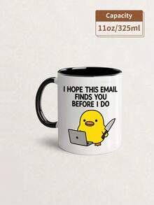 1pc I Hope This Email Finds You Before I Do Duck 11oz Mug Cup,Reusable,Funny Joke Rude Birthday Christmas Grumpy Sarcastic Boss Manager Teacher Doctor,Birthday,Holiday,Christmas,Suitable For Hot Or Cold Drinks,Thanksgiving Gift,Party, Back To School - Multicolor - View 14