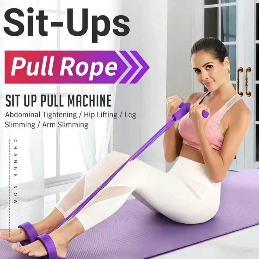 1pc 6-Tube Adjustable Resistance Foot Pedal Pull Band, Home Fitness Equipment For Waist, Legs, Arms And Full Body Training