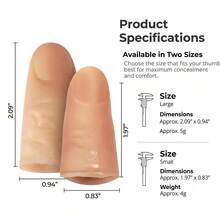 Magic Performance Prop - Silicone Material Realistic Thumb Sleeve, Durable Non-Slip Fingertip Protector, Finger Protection Sleeve - Multicolor - View 6