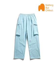 NBCT 女款寬鬆戶外長褲，適合輕量通勤、日常穿著、登山、短途旅行與休閒 - 淺藍色 - 查看 3