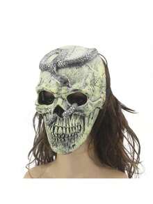 1pc Medusa Mask Halloween Mask Carnival Party PU Foam Horror Skull Mask - Multicolor - View 3