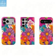 HoBa case 1 Pc The Flowers Pattern 2-In-1 Soft Film Full Coverage Phone Hard Case, Suitable For Galaxy A23/A24/A25/A32/33/S25, Compatible With Apple 18/7/8/11/12/13/14/14Plus/15/15Plus/16/16Plus/7/8Plus/17/17Pro Max,Korean Stylish & Interesting Phone Case,Elegant Design Suitable For Both Men And Women, Ideal Gift For Girlfriend On Christmas, Autumn, Birthday - Mixed Color 1 - View 7