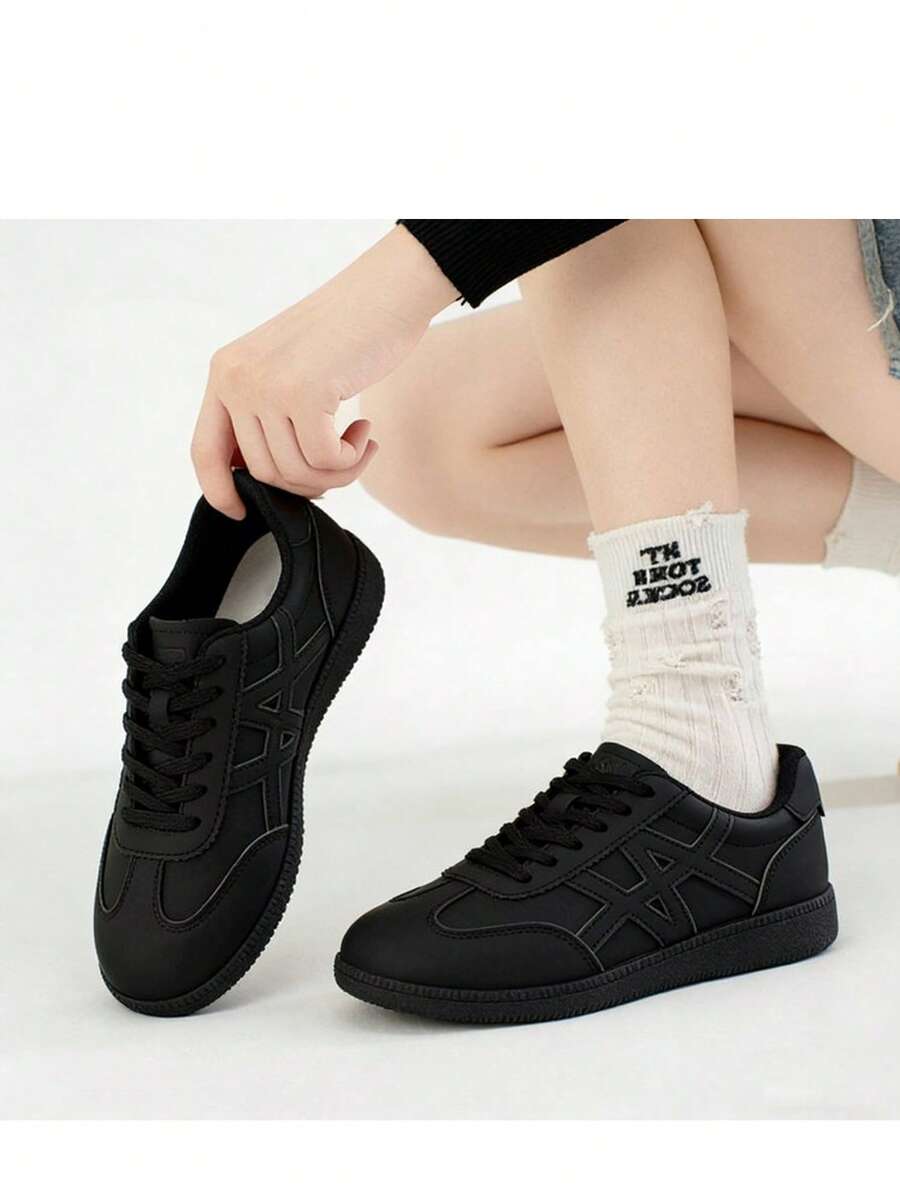 Vintage Grey Women's Training Shoes 2026 New Spring Commute Versatile Style Sports Casual Sneakers - Pure Black - View 1