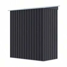 Outdoor Metal Removable Storage Shed Garden Storage Shed With Lockable Door For Firewood Garbage Can Tools Lawnmower Bike Shed Waterproof Log Store For Backyard Patio Rust-Resistant Not Include Foundation 164cm W X 77cm D X 182cm H - Charcoal Black - View 9