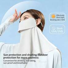 1pc Women's Sun Protection Face Mask, Outdoor Cycling Sunshade, Full Face UV Protection Mask With Mesh Eye Guard, Convenient For Drinking, 3D Design - Multicolor - View 4