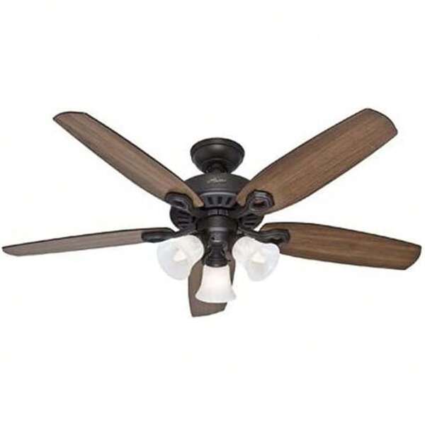 Hunter, Ventilador De Techo Con Luz Builder Plus Electrónicos, Bronce, Grande Paquete De 17