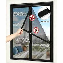 Malla mosquitera autoadhesiva de fácil instalación, tamaño personalizable, piezas de esquina para reemplazo de pantalla de ventana a prueba de insectos del hogar, kit de instalación simple DIY, malla de pantalla de ventana a prueba de insectos del hogar - Ventanas mosquiteras - Ver 1