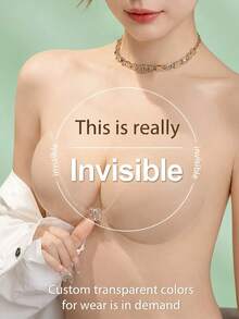 3 Pairs Clear Reusable Silicone Adhesive Bra, Waterproof Strapless Backless Push Up Sticky Bra Cups For Dress Bikini Wedding - Silicone Transparent Round Cup - View 4