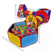 5 In 1 Kids Pop Up Play Tent Crawl Tunnel & Ball Pit With Basketball Hoop & Dart Board, Foldable Toddler Jungle Gym Playhouse, Indoor Outdoor Colorful Play Toy Gift For Toddler(Balls Not Included) - 5-in-1 Set (No Balls) - View 6