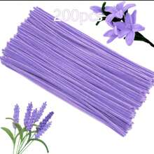 200/300/822 pièces Kit d'artisanat de bouquet de tiges en chenille violette & verte pour fleurs DIY, tulipes, lavande, fabrication de fleurs faites à la main, tiges douces et flexibles de qualité premium pour fête, vacances, décoration de cadeau d'anniversaire - Multicolore - Voir 13