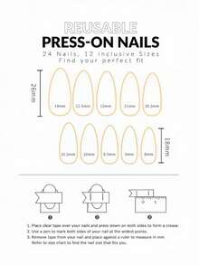 24pcs European & American Hot Girl Club Style Rhinestone Holographic Silver Press-On Nails, Almond Shape, Easy To Apply, Long Lasting, Harmless To Natural Nails, Reusable False Nails - Multicolor - View 5