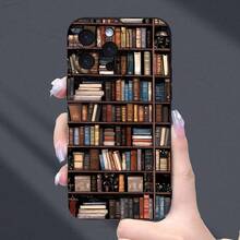 Vintage Bookshelf Style Phone Case For IPhone 16 Pro Max/15/14/13/12/11 - Protective Phone Case With Botanical Library Design, Scratch And Shock Resistant, Gift For Book Lovers - 樣式 1 - 查看 4