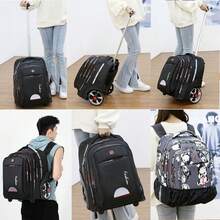 Mochila Con Ruedas Para Adultos, Mochila De Ruedas Grandes, Negra, 22 Pulgadas, Impermeable, Espacio de Gran Capacidad de 55 L - 1 - Ver 6