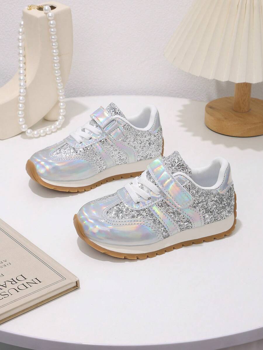 1 Pair Spring/Autumn New Patchwork Casual Kids Sports Shoes, Fashionable Versatile Classic Round Toe Hook & Loop Outdoor Shoes