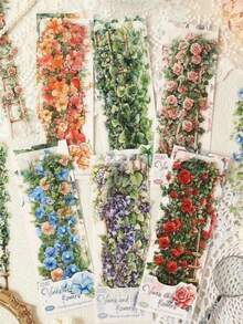 85pcs Floral Pattern Stickers, 85pcs Vintage Botanical Flower Decorative Paper, Including Flower And Butterfly Designs, Suitable For Scrapbooking, Journal Decoration And Collage Projects, Ideal Choice For Craft Enthusiasts And Journaling Lovers - Plant and Flower Stickers - View 1