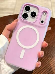 Funda de teléfono - Funda de teléfono magnética 2 en 1 de color caramelo de lujo, compatible con Apple 17 Pro Max, Air 16, 15, 14, 13, 12 Pro Max Plus, cubierta protectora, carcasa suave mate, con carga inalámbrica magnética, cubierta trasera a prueba de golpes, compatible con 17 Pro Max - morado claro - Ver 3