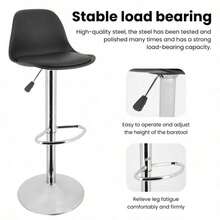 2PCS Bar Stools Adjustable Breakfast Swivel Gas Lift Chair Kitchen Cafe Pub Tool - 1 - View 6