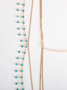 New Double-Layer Rhinestone Tassel Waist Chain Women's Beach Fashion Crystal Body Chain Waist Accessory Bikini Accessories - Gold B - View 6