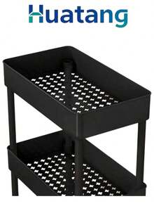 4-Tier Plastic Utility Cart With Handle, Multifunctional Storage Cart For Office, Living Room, Kitchen, Mobile Storage Organizer With Wheels 0803 - View 10