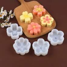 1pc Lucky Four-Leaf Clover, Cherry Blossom, Plum Blossom, Persian Flower Plaster Candle Silicone Mold - White - View 1