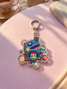 1Pc/6Pcs Anime Trinket Swapping Keychain, Featuring Various Quirky Witch And Classic Character Silhouette Patterns, Anime Style, High-Transparency Acrylic Material, Asymmetrical Silhouette, High-Definition Print With Exquisite D-Shaped Buckle, Fashionable Multi-Functional Bag Charm And Peripheral Decoration, Suitable For Back To School Season, Anime Convention Party, Daily Outfit And Fan Gift, All Seasons. - Multicolor - View 7