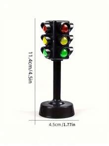 1/2/4/6pcs Simulated Traffic Light Mini Ornament, Double-Sided Road Sign Pedestrian Crossing Signal Light Car Decoration Accessory, With Base, No Electricity Required, Creative Novelty Toy Suitable For Christmas, Halloween, New Year Home Decor - Multicolor - View 6