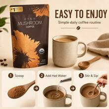 Nutricost Organic Mushroom Coffee By RYNN 30 Servings 6 Powerful Mushroom Complex Clean Energy Focus Immunity Support Stress Relief Gut Health Adaptogenic Daily Wellness Drink Mix - 30人份 - 查看 5